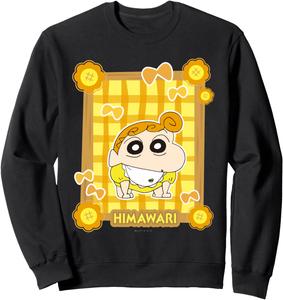 Толстовка Crayon Shin-chan с бабочками и подсолнухами, черная Crayon Shinchan