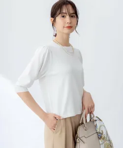 Вязаная футболка с цветочным металлическим узором Suite, цвет Pearl White [002]