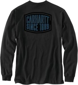 Мужская свободная футболка Carhartt с длинным рукавом и карманом, с рисунком 1889 года, Black