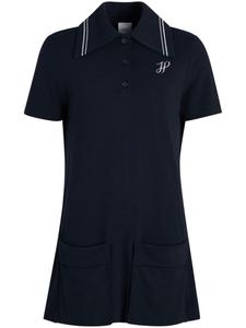 Patou платье мини с воротником поло и вышивкой JP, синий