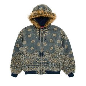 Куртка Supreme Bandana Jacquard Denim Hooded Work Jacket, Blue