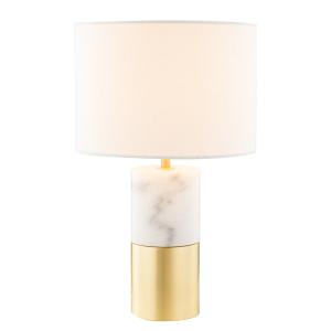 Настольная лампа - Лен/Мрамор, 1 плафон home24, белый