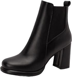 Женские ковбойские ботильоны YTR6TW, весна-зима, большого размера, с квадратным носком и каблуком для вечеринок, Black