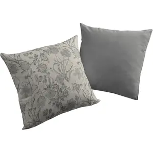 Подушка-декор Flower Cuveé Light с цветочным узором, наволочка с двумя сторонами без наполнителя, 1 штука Adam, Schwarz + geblümt