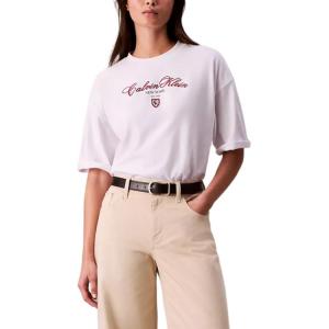 Calvin Klein Футболка Women's Bright White с круглым вырезом и умеренно прямым кроем