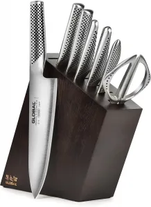 Набор ножей Global, 8 предметов, ореховый