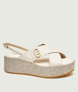 Кожаные сандалии FLO 03 Liu Jo, экрю