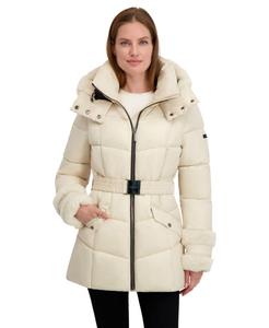 Женское пуховое пальто с поясом Laundry by Shelli Segal, Pearl