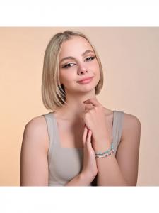 Adeliás Женский браслет из нержавеющей стали, 17 см, серебристый