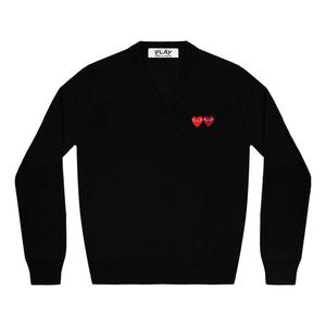 Свитер v-neck pullover two emblems 'black' Comme Des Garcons Play, черный