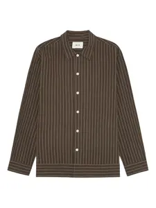 Рубашка в полоску Nn07, коричневый