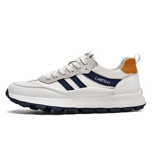 CARTELO Амортизирующие, противоскользящие, износостойкие, дышащие, увеличивающие рост, низкие повседневные туфли для мужчин, белые, синие