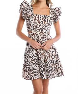 Мини-платье Augusta в коричневую зебру ALLISON NEW YORK