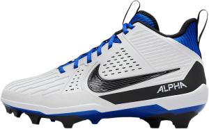 Футбольные бутсы Nike Alpha Menace Strong для мужчин (II5139-010, черный/серебристый металлик/белый), White/Hyper Royal/Dark Smoke Grey/Black