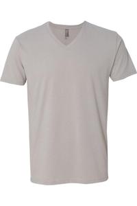Футболка унисекс из замши Next Level с V-образным вырезом, светло-серый