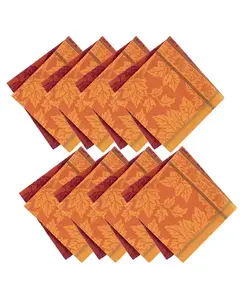 Салфетки жаккардовые «Кленовый лист» из хлопка, 17 x 17 дюймов, набор из 8 штук Elrene, multi