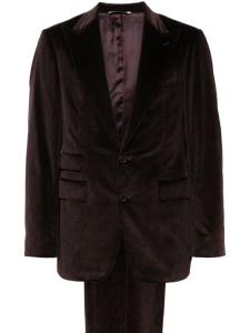 Canali вельветовый костюм с однобортным пиджаком, красный