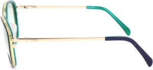 Солнцезащитные очки Emilio Pucci EP0047-O - 92P, металлический дизайн, градиентный цвет, синий/другой/зеленый, 52 мм, Blue/Other