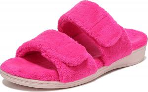 Женские тапочки Vionic Indulge Dessie - удобные спа-тапочки с встроенной скрытой ортопедической стелькой, которая помогает корректировать пронацию и облегчает боль в пятке, вызванную плантарным фасциитом, средняя ширина, Pink Glo