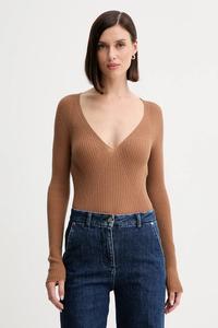 Шерстяной свитер Twinset, коричневый