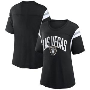 Черная женская футболка с фирменным логотипом Las Vegas Raiders Earned Stripes Fanatics Fanatics
