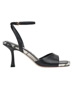 Черные кожаные сандалии на каблуках Estro, черный