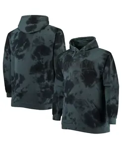 Мужская черная толстовка с капюшоном Brooklyn Nets Big and Tall Wordmark Cloud Dye Fanatics