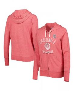Женская красная толстовка с молнией во всю длину St. Louis Cardinals Training Camp Tri-Blend Touch
