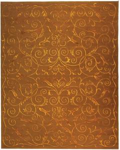 Ковер SAFAVIEH, 275 x 366 см, Tibetan Collection, Deep Bronze, ручной работы Scroll Silk & Wool, идеален для помещений с высокой проходимостью в гостиной, спальне (TB417K)