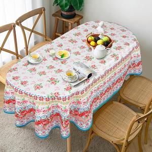 Винтажная скатерть для овальных столов KSEERBABALL 54 x 72 дюйма, цветочный рисунок