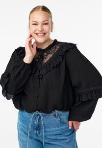 Блуза Zizzi MIT RÜSCHEN, Black