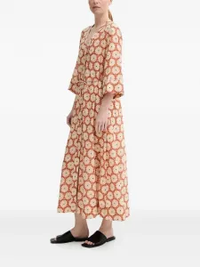 Платье макси с поясом и цветочным принтом Marc O'Polo, оранжевый