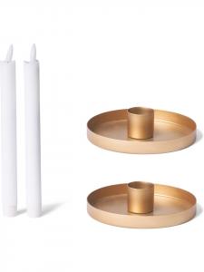 Novaliv Подсвечники Novaliv 2X круглые металлические, золотистого цвета