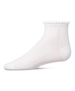 Детские носки-браслеты на щиколотку с вышивкой "веревка" MeMoi, White