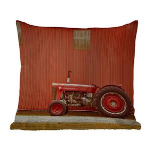 Подушка для улицы MuchoWow - Трактор - Сарай - Красный - Ферма - 60x60 см - Устойчивость к атмосферным воздействиям - Подушка для отдыха - Чехлы для подушек - Декоративные чехлы для подушек - Декоративные чехлы для подушек, мультиколор