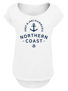 Удлиненная футболка North Sea Knut & Jan Hamburg белого цвета F4NT4STIC