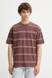 Хлопковая футболка SAHAKEEM Samsoe Samsoe, коричневый