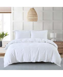 Комплект постельного белья из 3 предметов: пододеяльник из предварительно выстиранного льна, размер full/queen. Egyptian Linens, White