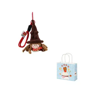 Волшебный Preppy вручную связанная крючком кукла-талисман плюшевый кулон высота 17см DIAIWAI