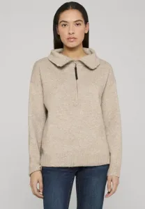 Мягкий на ощупь джемпер с застежкой-молнией до середины груди Urban Classics, Taupe