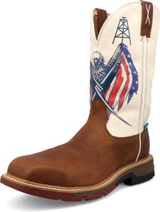 Ботинки Twisted X для мужчин, размер 12, западного типа, белый/красный/синий