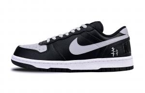 Nike Мужские низкие скейтбордические кроссовки с высокой износостойкостью и противоскользящим покрытием, черный и серый