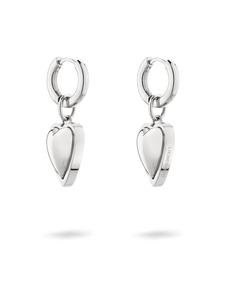 LIEBESKIND BERLIN Серьги в форме металлического сердца, серебряные