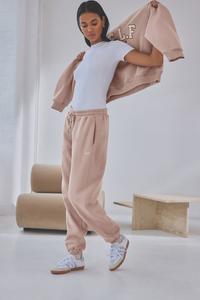 Джоггеры с ребристыми манжетами Self., бежевый