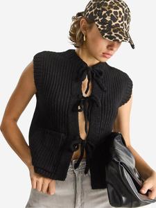 Bianco Lucci Вязаный жилет в черном цвете