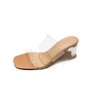 Сандалии-слайдеры с противоскользящей амортизацией для женщин Li Ke, Apricot 6Cm