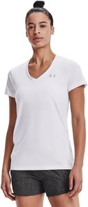 Under Armour женская футболка Tech V-Neck с коротким рукавом, White/ Metallic Silver