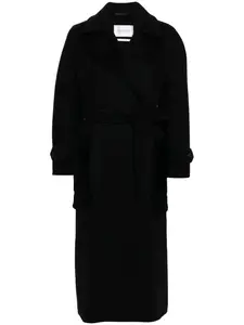 Кашемировое пальто макси Magia с поясом MAX MARA, черный