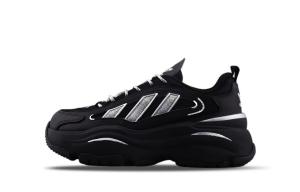 Adidas Originals Износостойкие низкие массивные кроссовки OZGAIA для женщин, черный с серебристым рисунком