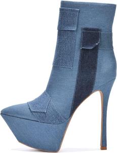 Ботильоны Cape Robbin Bkiner с острым носком и высоким тонким каблуком (Bkiner), Denim